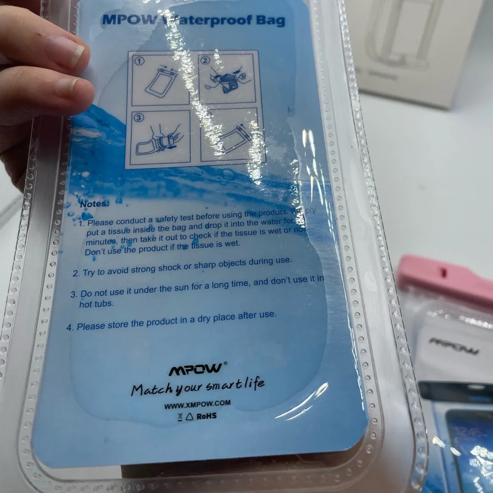 MPOW Waterproof cell phone cases one turquoise one pink